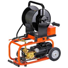 Electric Water Jet Drain W/150' x 1/4" Hose, 75' x 1/8" Hose & (2)Nozzle Sets