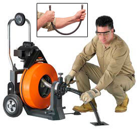 Maxi-Rooter Drain Sewer Cleaning Machine with 100' x 3/4" Cable & 8 Pc. Cutter Set