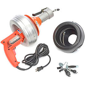 Power-Vee Drain Cleaning Machine includes 2 Cables, Cutter Set & Case