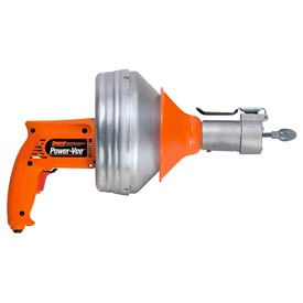 Power-Vee Drain/Sewer Cleaning Machine with 25' x 5/16" Down Head Cable & Case