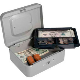 Cash Box With Combination Lock 8" x 6-5/16" x 3-1/2" Gray
