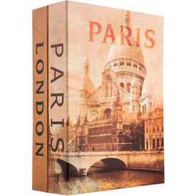 Paris & London Dual Book Lock Box With Keyed Lock 10-1/2" x 7-1/2" x 3-1/2"