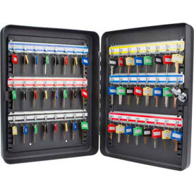 Key Safe With Keyed Lock - 48 Key Capacity, 14-1/2" x 11" x 3" Black