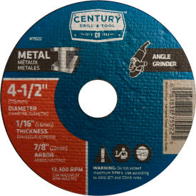 Cutting Wheel 4-1/2" x 7/8" Aluminum Oxide