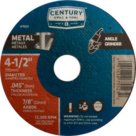 Cutting Wheel 4-1/2" x 7/8" Aluminum Oxide