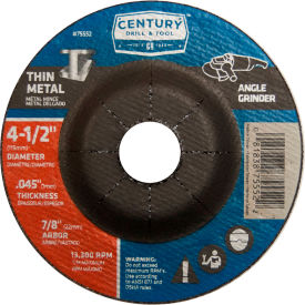 Depressed Center Grinding Wheel 4-1/2" x 7/8" Type 27 Aluminum Oxide