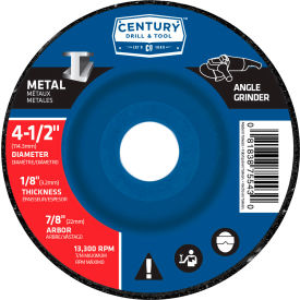 Depressed Center Grinding Wheel 4-1/2" x 7/8" Type 27 Aluminum Oxide