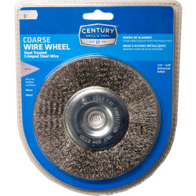 Century Drill Bench Grinder Wire Wheels 5" Dia. Steel Crimped