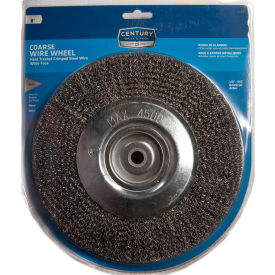 Century Drill Bench Grinder Wire Wheels 8" Dia. Steel Crimped
