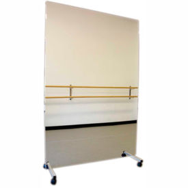 Ultra-Safe Glassless Mirror with Mobile Caster Base, Vertical, 48"W x 72"H