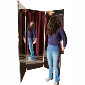 Ultra-Safe Glassless Mirror, Free-Standing, 3-Panel, 24"W x 72"H Panels
