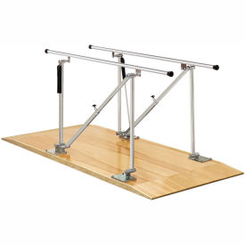 Deluxe Wood Platform Mounted Parallel Bars, Height Adjustable, 10' L