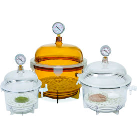 Lab Companion Clear Polycarbonate Round Style Vacuum Desiccator, 6 Liter