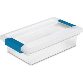 Plastic Small Clip Storage Box with Latched Lid, 11"L x 6-5/8"W x 2-3/4"H, Clear