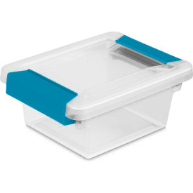 Plastic Mini Clip Storage Box with Latched Lid, 6-5/8"L x 5"W x 2-3/4"H, Clear