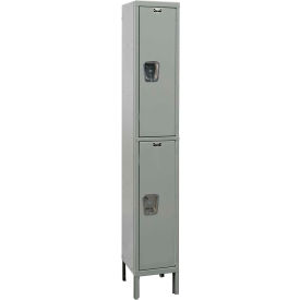 2-Tier 2 Door Maintenance-Free Quiet Locker, 15"W x 15"D x 78"H, Gray, Unassembled