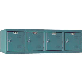 1-Tier 4 Door Premium Wall Mount Locker, 48"W x 18"D x 14-3/4"H, Gray, Unassembled