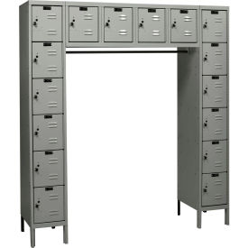 16 Person Premium Locker, 72"W x 18"D x 78"H, Dark Gray, Assembled