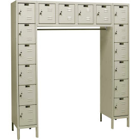 16 Person Premium Locker, 72"W x 18"D x 78"H, Tan, Assembled