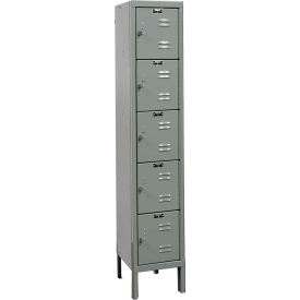 5-Tier 5 Door Premium Locker, 12"W x 12"D x 66"H, Dark Gray, Assembled