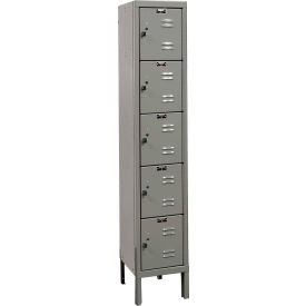5-Tier 5 Door Premium Locker, 12"W x 15"D x 66"H, Dark Gray, Assembled