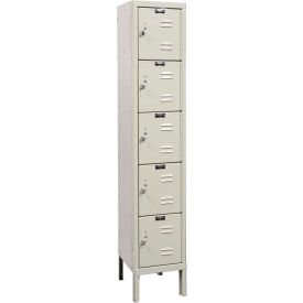 5-Tier 5 Door Premium Locker, 12"W x 18"D x 66"H, Tan, Assembled