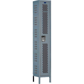 1-Tier 1 Door Heavy Duty Ventilated Locker, 15"W x 15"D x 78"H, Dark Gray, Assembled
