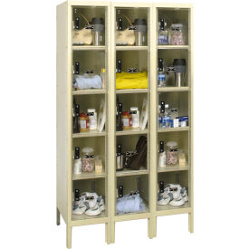 5-Tier 15 Door Safety-View Plus Locker, 36"W x 18"D x 66"H, Tan, Assembled