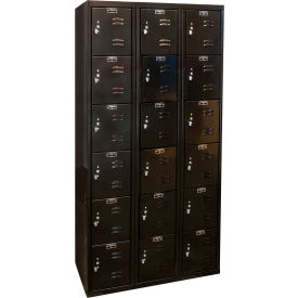 6-Tier 18 Door Tie Locker, 36"W x 18"D x 72"H, Black, Unassembled