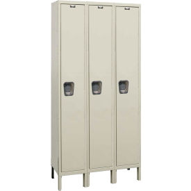 1-Tier 3 Door Maintenance-Free Quiet Locker, 45"W x 24"D x 78"H, Tan, Assembled
