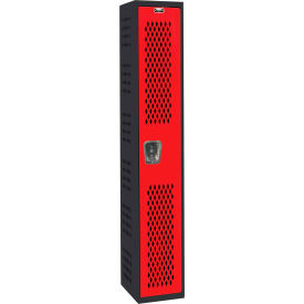 1-Tier 1 Door Gym/PE Locker, 12"W x 18"D x 72"H, Red, Assembled