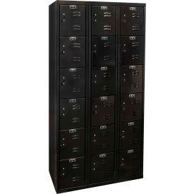 6-Tier 18 Door Tie Locker, 36"W x 18"D x 72"H, Black, Assembled