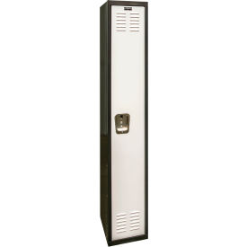 1-Tier 1 Door Tie Locker, 12"W x 18"D x 72"H, Black/Gray, Unassembled