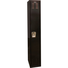 1-Tier 1 Door Tie Locker, 12"W x 18"D x 72"H, Black, Unassembled