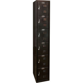 6-Tier 6 Door Tie Locker, 12"W x 18"D x 72"H, Black, Unassembled