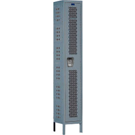 1-Tier 1 Door Heavy Duty Ventilated Locker, 18"W x 21"D x 78"H, Dark Gray, Unassembled
