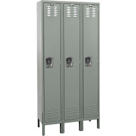 1-Tier 3 Door Premium Locker, 45"W x 21"D x 78"H, Dark Gray, Unassembled
