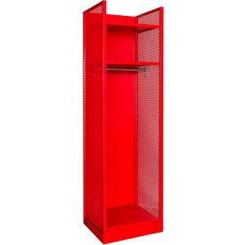 Turnout Gear Locker, 25"W x 22"D x 86"H, Relay Red, Assembled