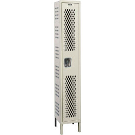 1-Tier 1 Door Heavy Duty Ventilated Locker, 18"W x 21"D x 78"H, Tan, Assembled