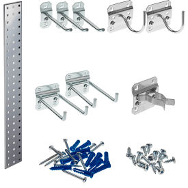 Garden Storage Kit with 36" x 4.5" Square Hole Pegboard & 8 pc LocHook Assortment