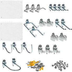 Triton Products 22"W x 18"H Polypropylene Pegboards, 22 Assorted Hooks and Mounting