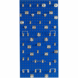 24"W x 24"H Blue Steel Square Hole Pegboard with 46 pc LocHooks