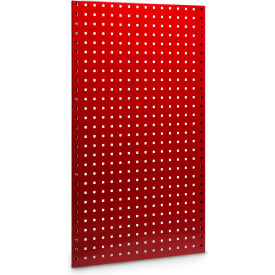 24"W x 42-1/2"H Red Steel Square Hole Pegboard with 63 pc LocHooks