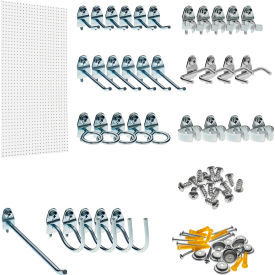 Polypropylene Pegboard Kit with 36 DuraHooks, 24" x 48" x 1/4", White