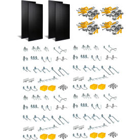Kit ABS Pegboard Kit w/ 96 DuraHooks and 8 Bins, 24" x 48" x 1/4", Black