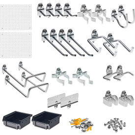 DuraHook Wall Organizer, 24 Hooks, 2 DuraBoards, 4 pc Bin System & Mounting Kit