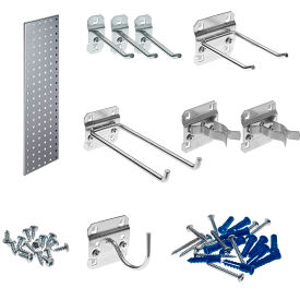 Garden Storage Kit with 31" x 9" Square Hole Pegboard & 8 pc LocHook Assortment
