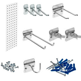 Garden Storage Kit with 31" x 9" Square Hole Pegboard and 8 pc LocHook Assortment