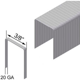 20GA 3/8" Crown 5/16" Length Galvanized Steel Fine Wire Staple - Pack of 5000