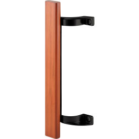 Sliding Door Pull, 6-1/2" HC, Wood Handle, Diecast, Black